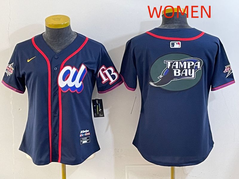 Women 2025 Tampa Bay Rays Blank Drak Blue All star Nike MLB Jersey style 03->women mlb jersey->Women Jersey
